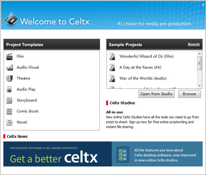 Celtx，影视制作人的必备工具下载